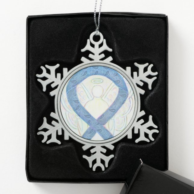 Thyroid Awareness Ribbon Angel Ornament (Box)