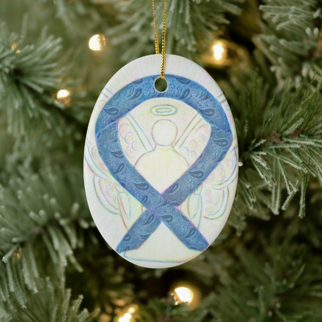 Thyroid Awareness Ribbon Angel Ornament (Tree)