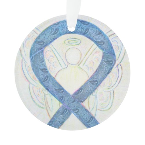 Thyroid Awareness Ribbon Angel Ornaments