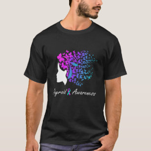 Thyroid Awareness - Women Butterflies Hair Ribbon T-Shirt