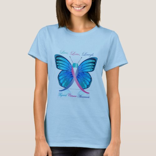 Thyroid Butterfly Be Aware T_Shirt