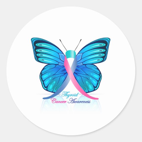 Thyroid Butterfly Classic Round Sticker