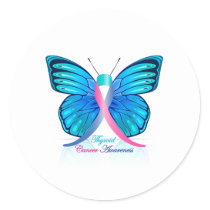 Thyroid Butterfly Classic Round Sticker