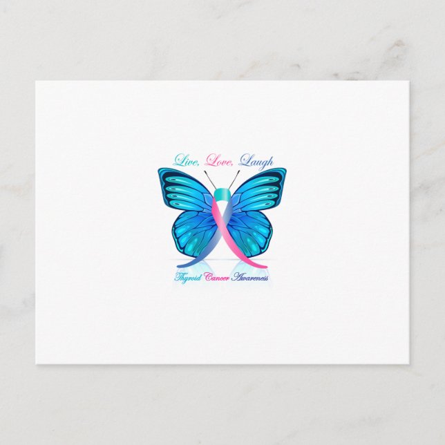 Thyroid Butterfly- Live Love Laugh Postcard (Front)