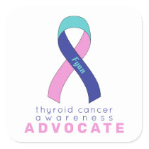 Thyroid Cancer Advocate White Square Sticker