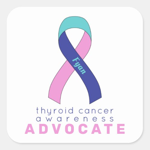 Thyroid Cancer Advocate White Square Sticker