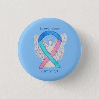 Thyroid Cancer Angel Awareness Ribbon Pins