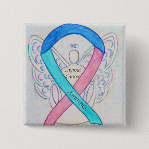 Thyroid Cancer Angel Awareness Ribbon Pins