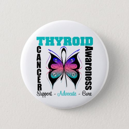 Thyroid Cancer  Awareness Butterfly Button