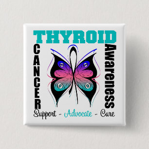 Thyroid Cancer  Awareness Butterfly Button