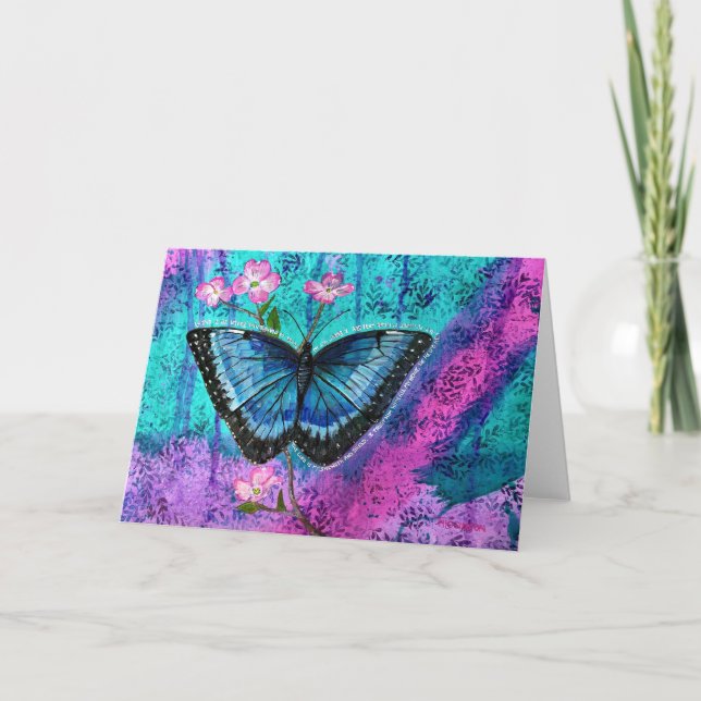 Thyroid Cancer Awareness Butterfly Note Cards (Front)