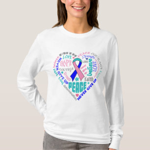Thyroid Cancer Awareness Heart Words T-Shirt