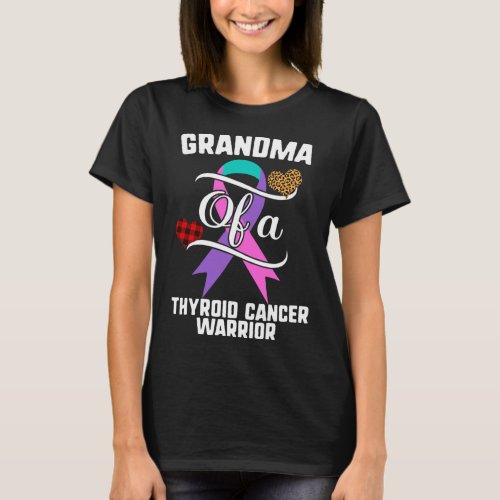 Thyroid Cancer Awareness Leopard Buffalo Plaid Gif T_Shirt