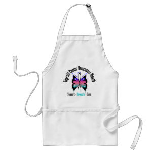 Thyroid Cancer Awareness Month Butterfly v3 Adult Apron