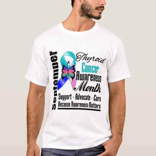 Thyroid Cancer Awareness Month Butterfly v5 T_Shirt