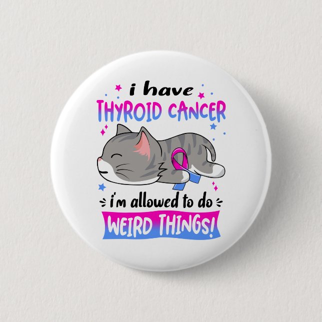 Thyroid Cancer Awareness Month Ribbon Gifts Button (Front)