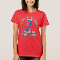 Thyroid cancer awareness pink teal blue ribbon T-Shirt