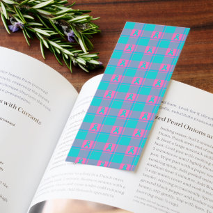 Thyroid Cancer Awareness Plaid Teal Ribbon Bookmarks