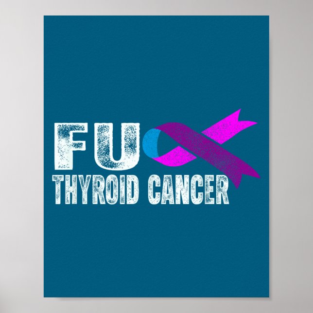Thyroid Cancer Awareness Retro Thyroid Cancer Surv Poster (Front)