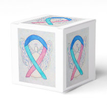 Thyroid Cancer Awareness Ribbon Angel Favor Box