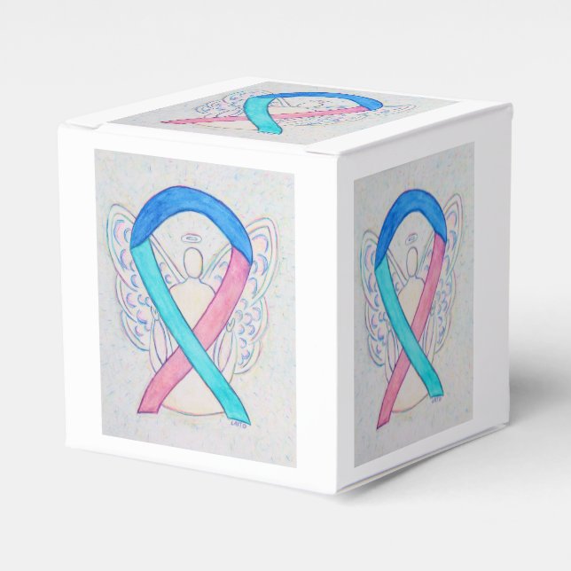 Thyroid Cancer Awareness Ribbon Angel Favor Box (Front Side)