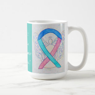 Thyroid Cancer Awareness Ribbon Angel Mug