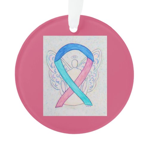 Thyroid Cancer Awareness Ribbon Angel Ornaments