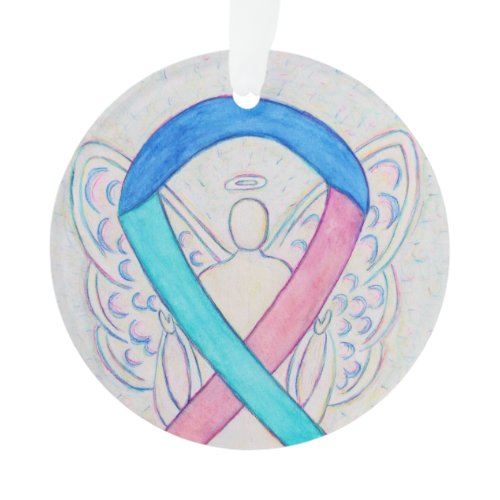Thyroid Cancer Awareness Ribbon Angel Ornaments