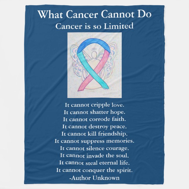 Thyroid Cancer Awareness Ribbon Art Chemo Blanket (Front)