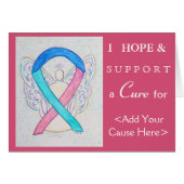Thyroid Cancer Awareness Ribbon Art Greeting Cards (Front Horizontal)