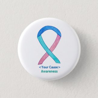 Thyroid Cancer Awareness Ribbon Custom Button Pins