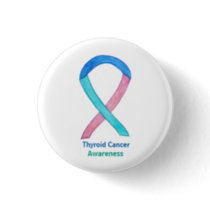 Thyroid Cancer Awareness Ribbon Custom Button Pins