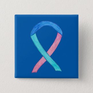 Thyroid Cancer Awareness Ribbon Custom Button Pins