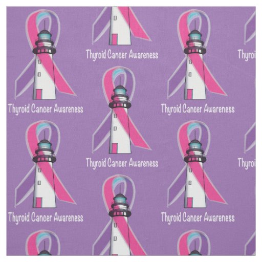 Thyroid Cancer Awareness Ribbon Fabric
