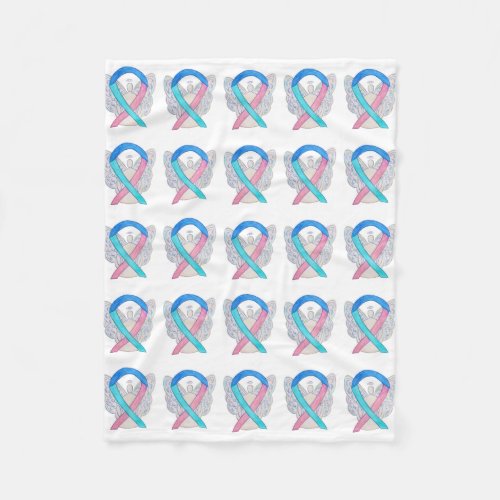 Thyroid Cancer Awareness Ribbon Fleece Blankets