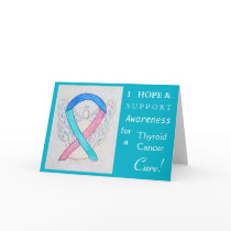Thyroid Cancer Awareness Ribbon Greeting Card