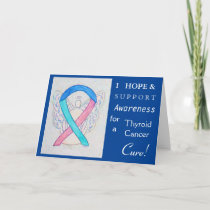 Thyroid Cancer Awareness Ribbon Greeting Card