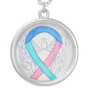 Thyroid Cancer Awareness Ribbon Jewelry Necklace