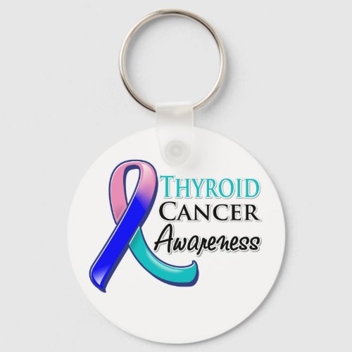 Thyroid Cancer Awareness Ribbon Keychain