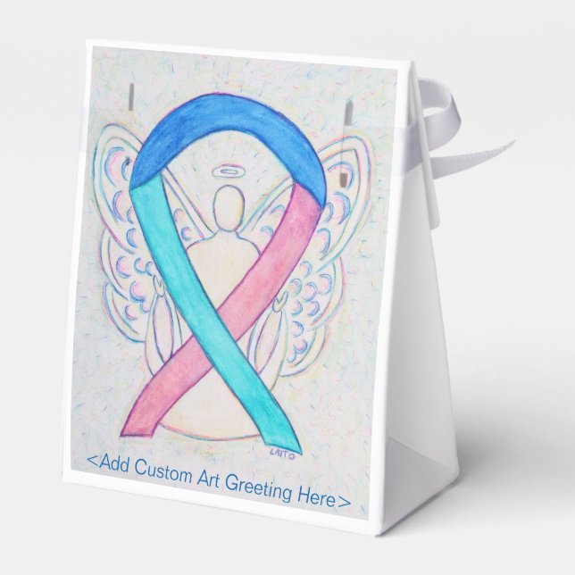 Thyroid Cancer Awareness Ribbon Party Favor Boxes (Back Side)
