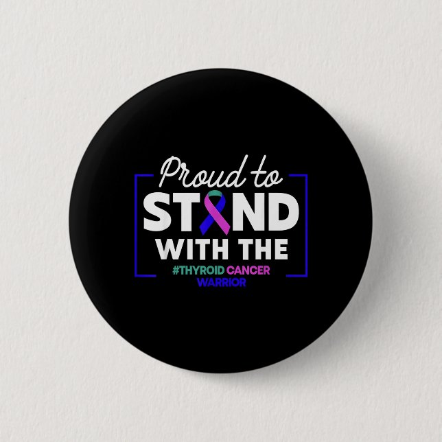 Thyroid Cancer Awareness Support Family Button (Front)