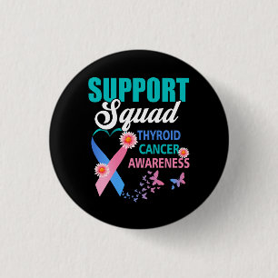 Thyroid Cancer Awareness Support Squad Pink Blue R Button