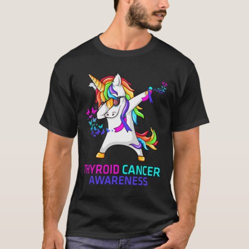 Thyroid Cancer Awareness Unicorn  T_Shirt