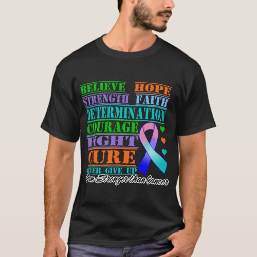 Thyroid Cancer Believe Strength Determination T_Shirt