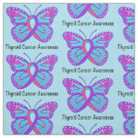 Thyroid Cancer Butterfly Awareness Ribbon Fabric