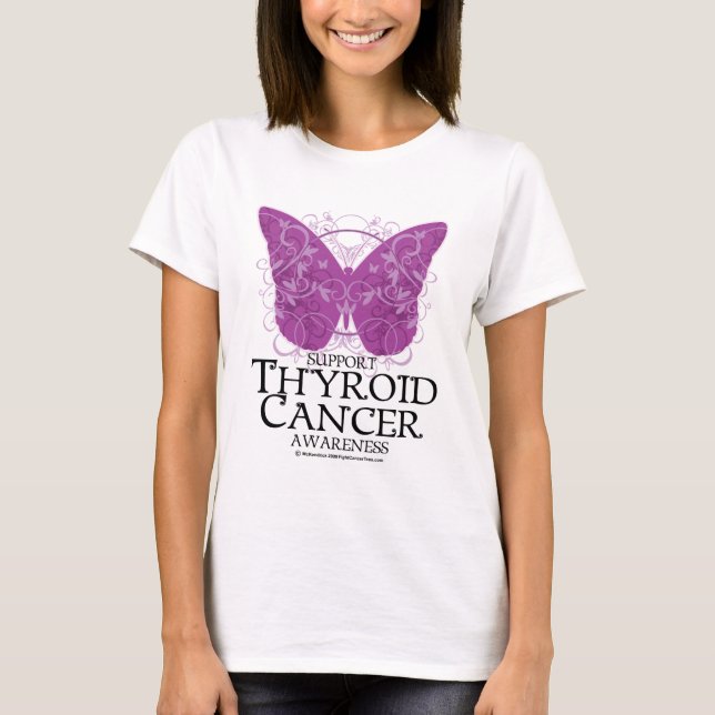 Thyroid Cancer Butterfly T-Shirt (Front)