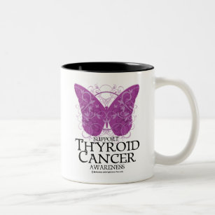 Thyroid Cancer Butterfly Two-Tone Coffee Mug