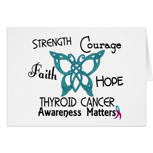 Thyroid Cancer Celtic Butterfly 3 Cards (Front Horizontal)
