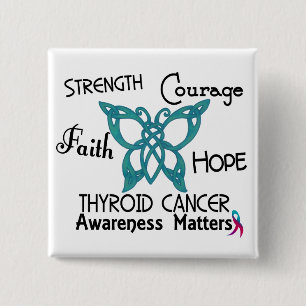 Thyroid Cancer Celtic Butterfly 3 Pinback Button