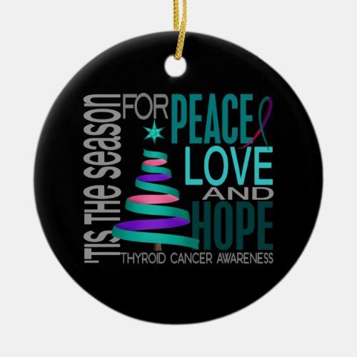 Thyroid Cancer Christmas 1 Ornaments